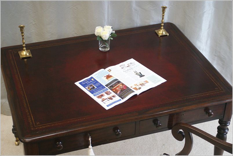 3042 Antique William IV Mahogany Library Table (8)